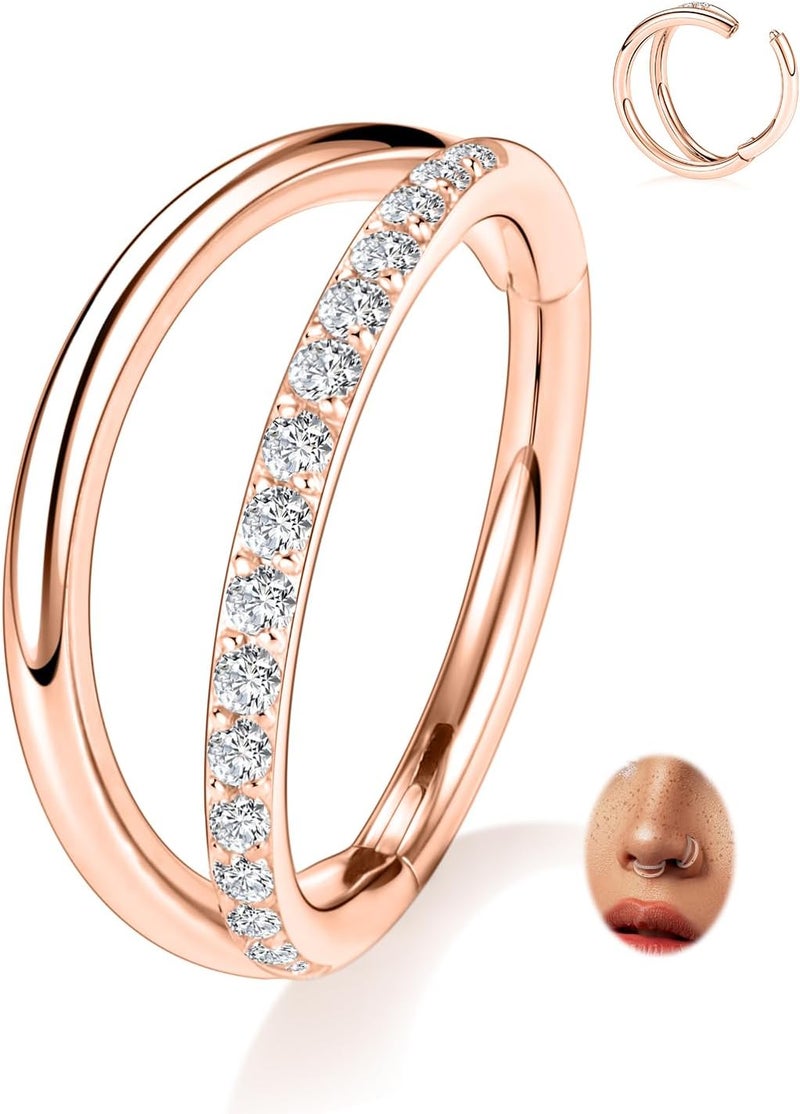 FUNLMO Store 316L Surgical Steel Nose Hoop Septum Conch Piercing Jewelry Cartilage Daith Helix Tragus Rook Lobe Earring Triple/Double Nose Lip Ring 20G 18G 16G - Image 1
